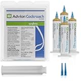 Advion Cockroach Gel Bait, 4 Tubes x 30-Grams, 1 Plunger and 2 Tips, German Roach Insect Pest Control, Indoor and Outdoor Use, Roach Killer Gel for American, German and Other Major Cockroach Species
