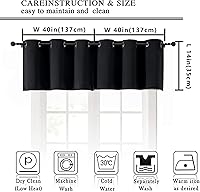 Vista 250 de Simplebrand Juego de 2 paneles de cenefa aguamarina para ventana de cocina de 14 pulgadas de largo, cortinas de oscurecimiento de habitación
