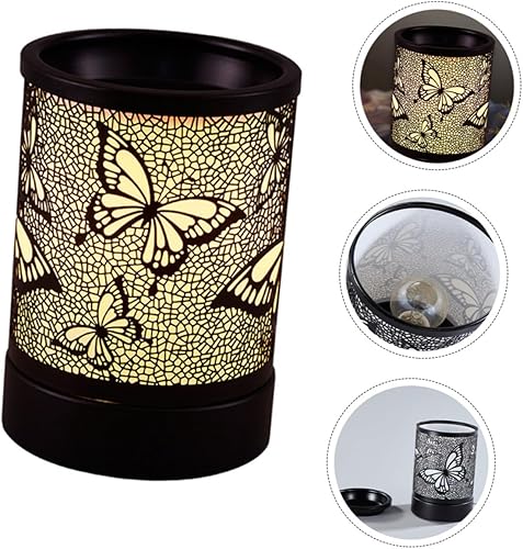 Miniatura 9 de Uonlytech Lámpara de fragancia de mariposa, calentador de cera con enchufe, lámpara de noche decorativa, calentador de cera de metal, calentador de