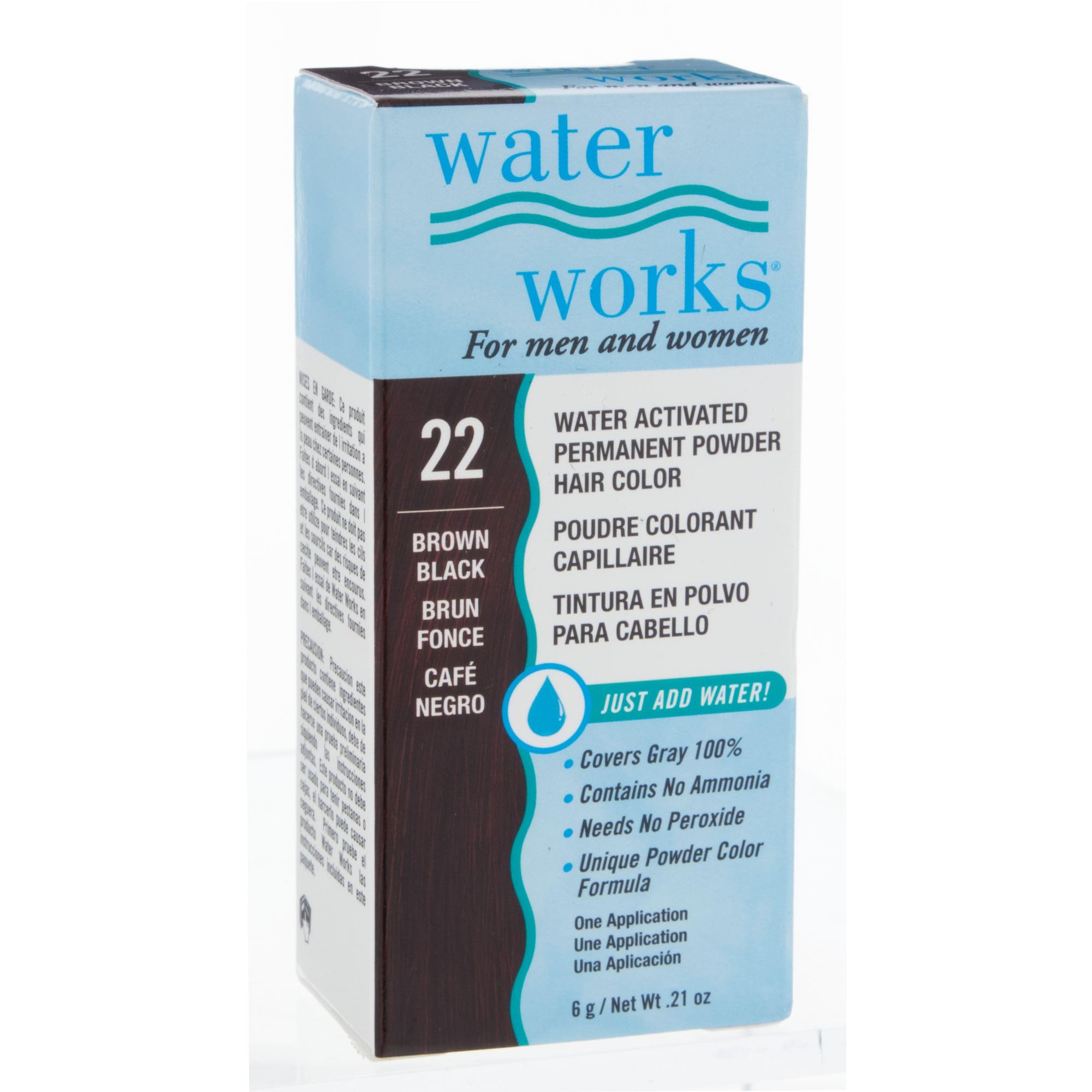 Waterworks Permanent Powder Hair Color #22 Brown Black