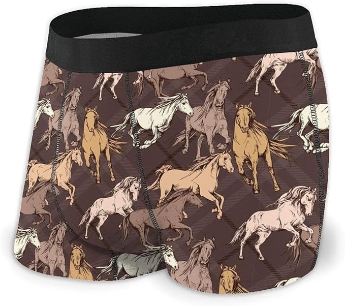 Running Beautiful Horses Men's Underwear Boxer Briefs Comfortable