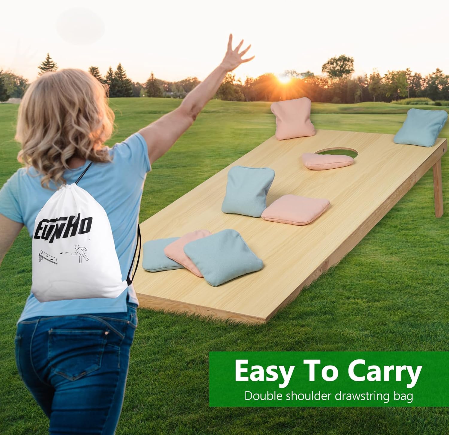EunHo Regulation Cornhole Bags Set of 8 All Weather Bean Bags for Cornhole image 5