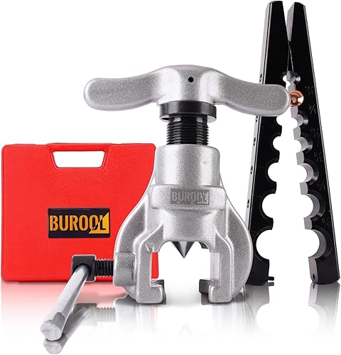 Kit de herramientas de abocinación excéntrica con 7 troqueles, tamaños (3/16-3/4 pulgadas), ángulo de 45 grados, cono, excéntrico, juego de