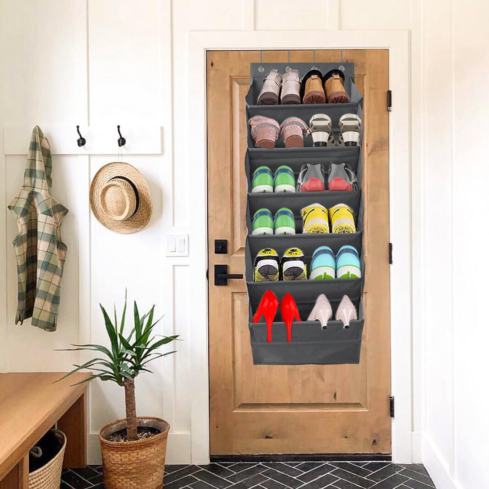 Neu Home Tür-Schuhregal Mit 12 Paar Haken – Praktisches Schuh-Organizer-Set Für Schrank Oder Wohnheim