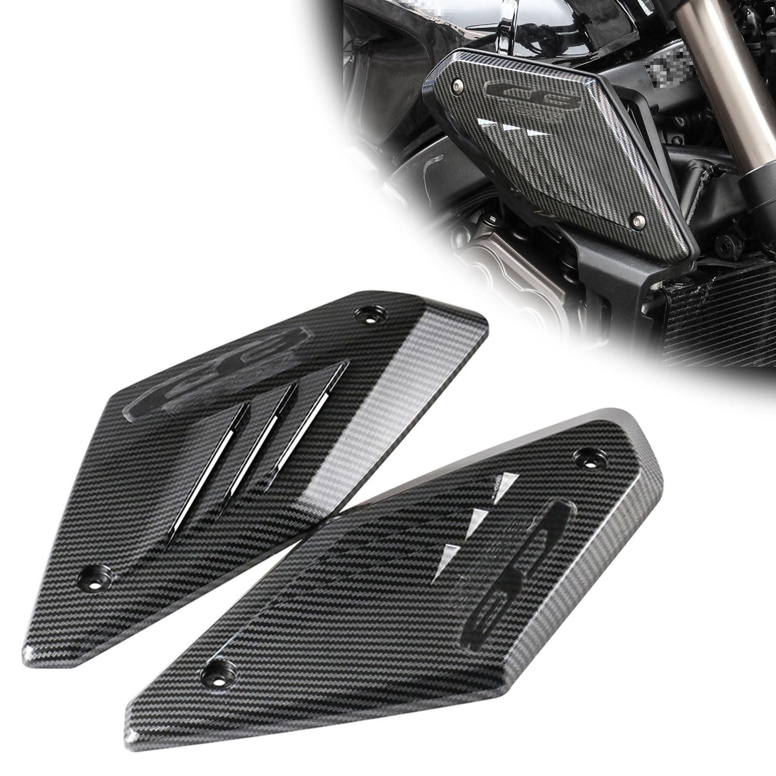 Copertura per presa d'aria per moto, copertura laterale per serbatoio del gas, pannello copertura carenatura in fibra di carbonio con motivo a fibra di carbonio per CB650R 2019-2021