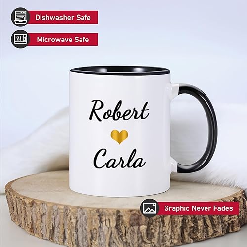 Miniatura 4 de Regalo de boda del 50 aniversario para padres – Beber café juntos desde 1973 taza de café personalizada con nombre de pareja y año de boda, regalos