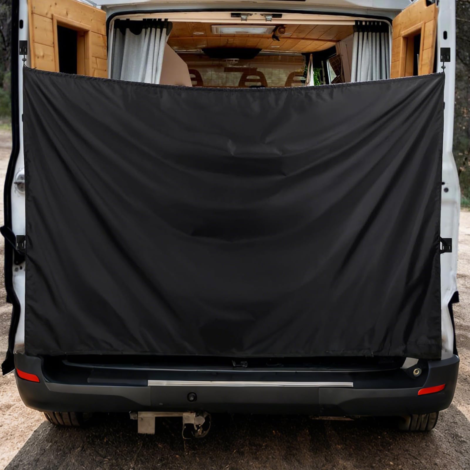 Rideau De Douche pour Van - Rideau pour Hayon avec Crochets Magnétiques - Pare-Soleil Occultant Réutilisable pour Voyage en Camping-Car SUV Van Familiale