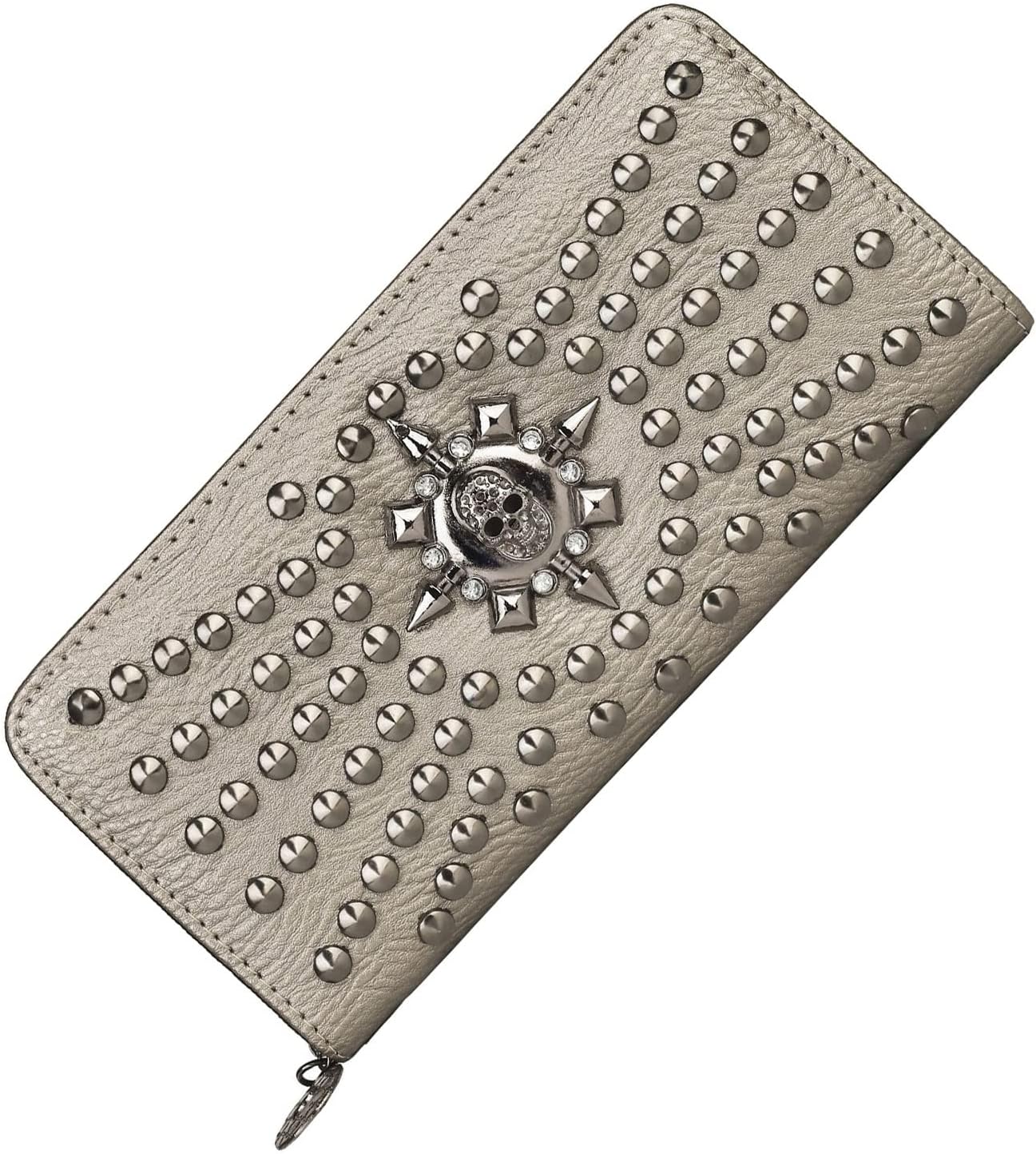 Gothic Skull Wallets for Women, Sugar Skull Western Cross Clutch Wallet, Day of the Dead Wristlet Purse