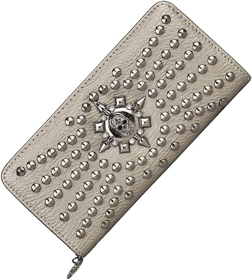 Gothic Skull Wallets for Women, Sugar Skull Western Cross Clutch Wallet, Day of the Dead Wristlet Purse