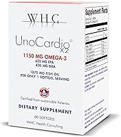 Vista 1 de WHC, Aceite de pescado UnoCardio X2, ácidos grasos triglicéridos omega-3, 1270 mg de suplemento de aceite de pescado