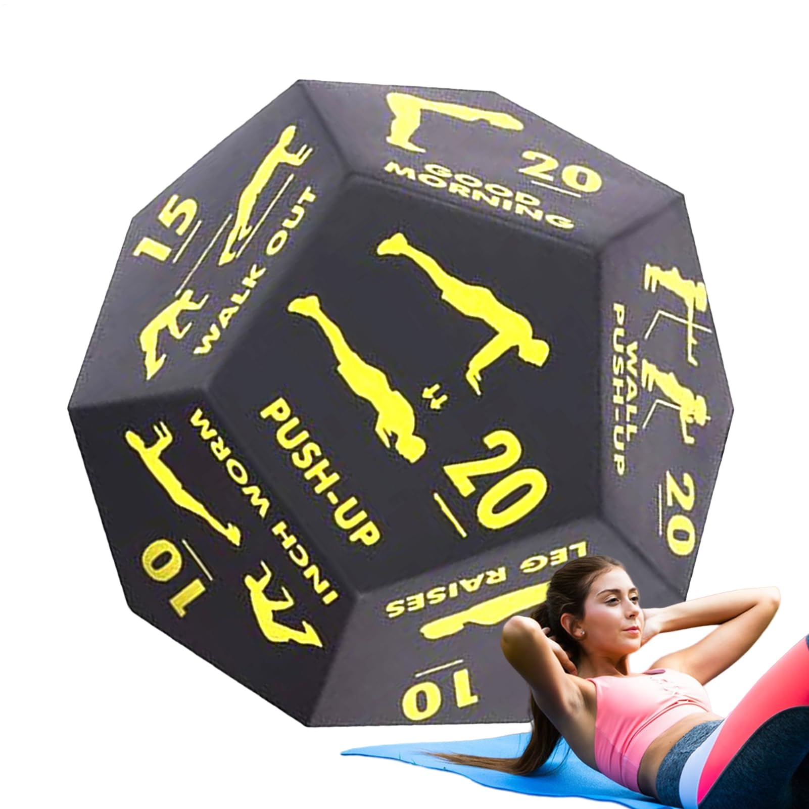 Exercise Dice - 12-Sided Fitness Dice | 12 Sided Small Portable Workout Equipment | Strength Training Home Gym Accessories For Group Training Game Gym Home Women Men Athlete For Teens Adults