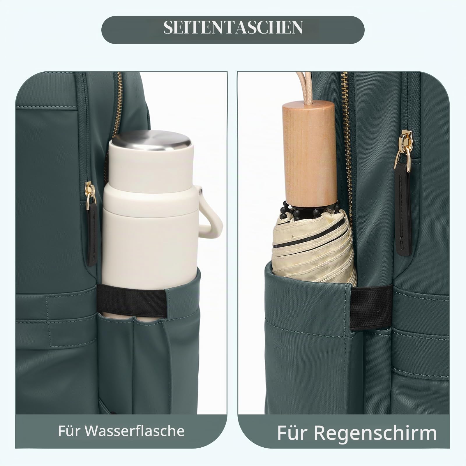 GOLF SUPAGS Laptop Rucksack für Damen Casual Daypack für Arbeit Reisen College Schulrucksack Handtasche für 14 Zoll Laptop (Dunkelgrün)