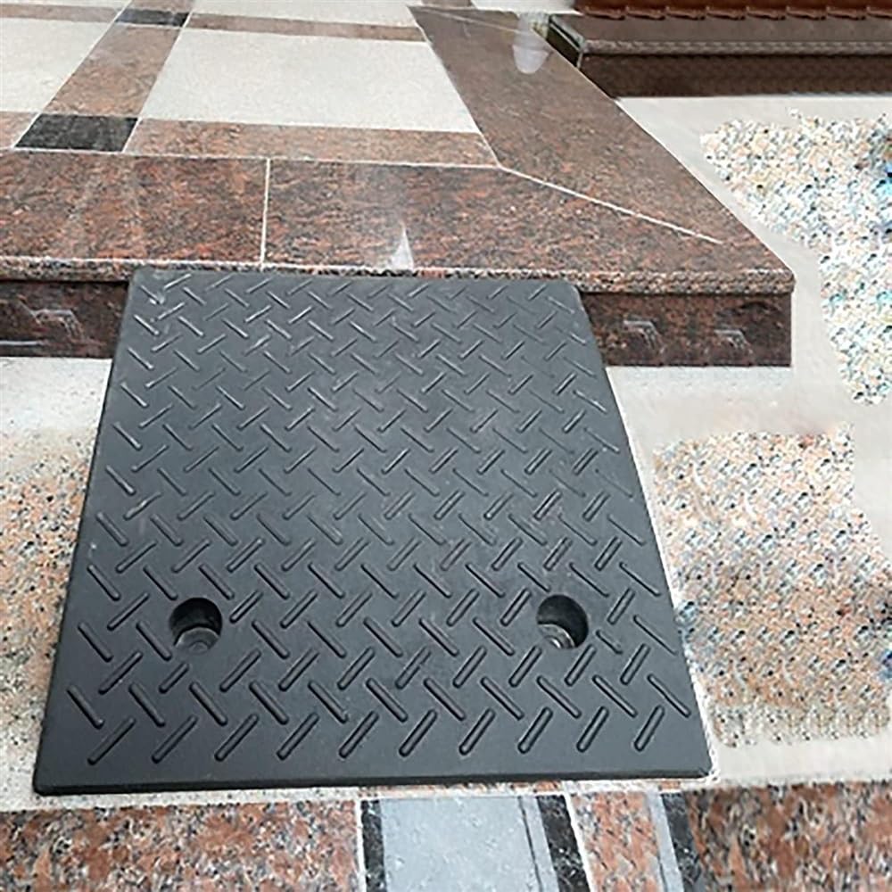 Curb Ramp, Portable Lightweight Plastic Driveway Curb ramps,Ramps for Low Cars,Motorcycle Ramp,Curb Ramps - 2PCS (Size : 19.7x19.7x2.4in) (One Color 19.7x19.7x2in)