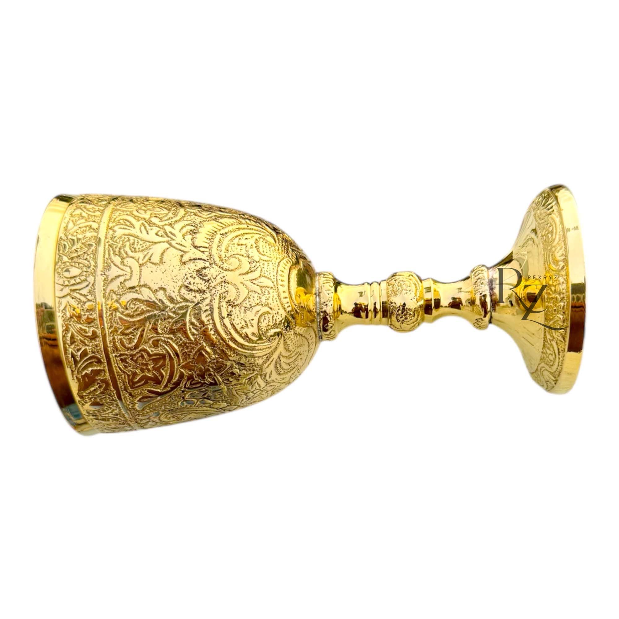 Copa de cáliz de latón medieval, copa de vino dorada vintage, copa romana de estilo renacentista del rey Arturo, copa de vino para beber – Regalo medieval renacentista. 1 pieza