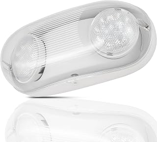 Outdoor Emergency Light with Battery Backup, Two LED Head Adjustable Exterior Emergency Exit Lights Hardwired, Waterproof Commercial Emergency Lighting Fixture, 120-347V, UL Listed (1 Pack)