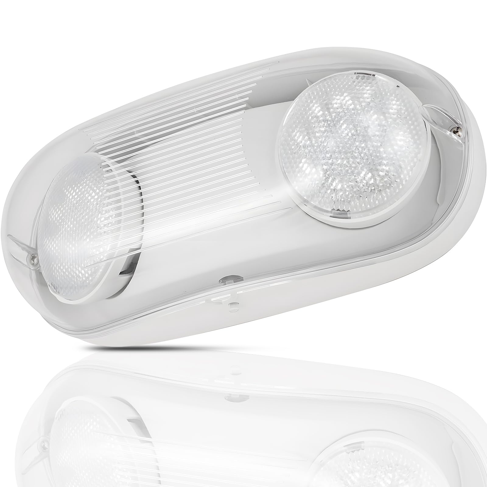 Outdoor Emergency Light, Wet Location, Commercial Exterior LED Emergency Lights with Battery Backup, Two Head Adjustable Hardwired Emergency Lighting Fixture for Business, 120/347V UL Listed (1 Pack)