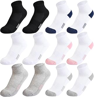 Kids Socks - Breathable Mesh & Cotton Ankle Athletic Socks for Boys & Girls, Youth 6/12 Pairs