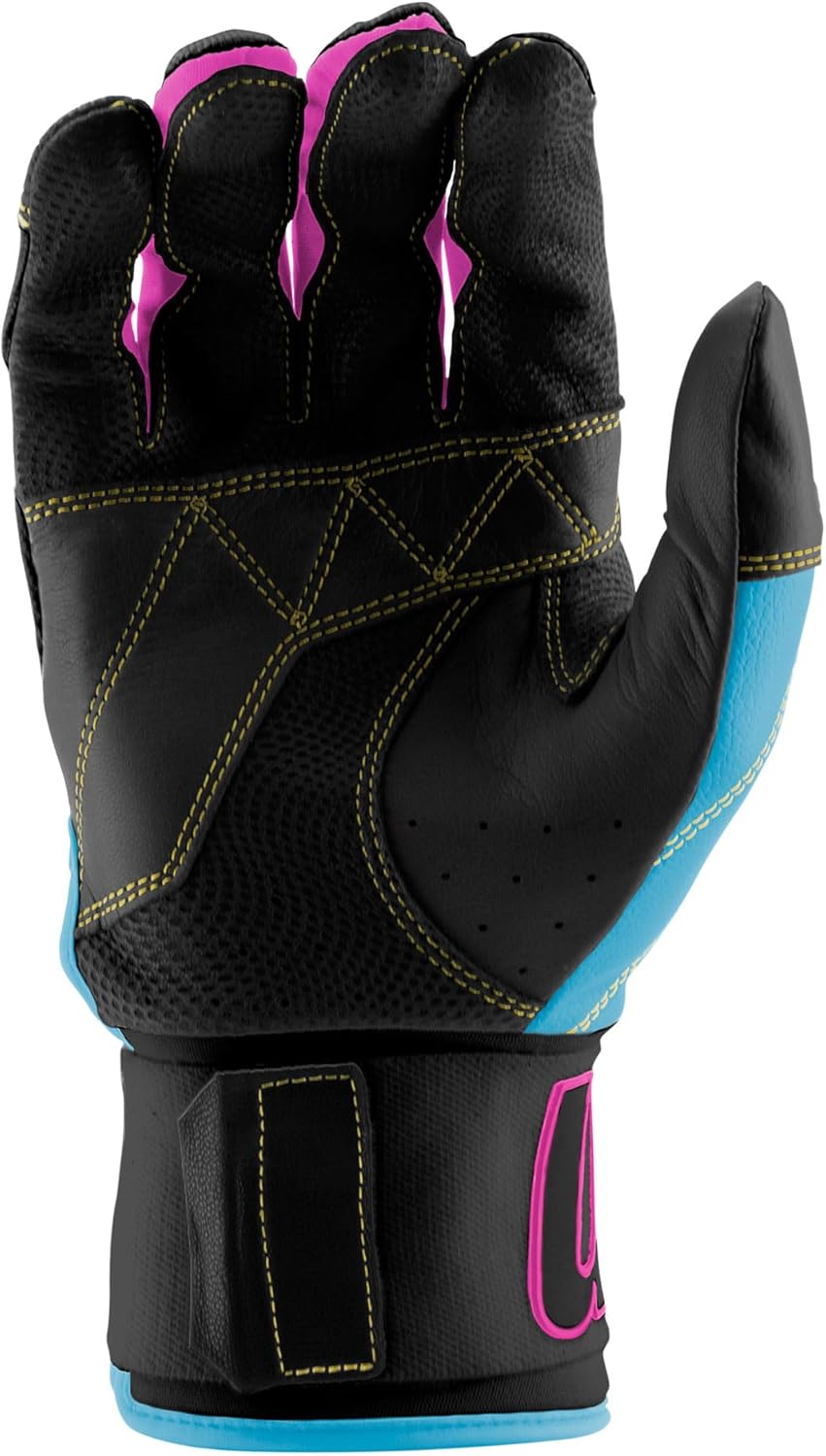 MARUCCI Blacksmith V2 Youth Batting Gloves, Black/Columbia Blue, YM