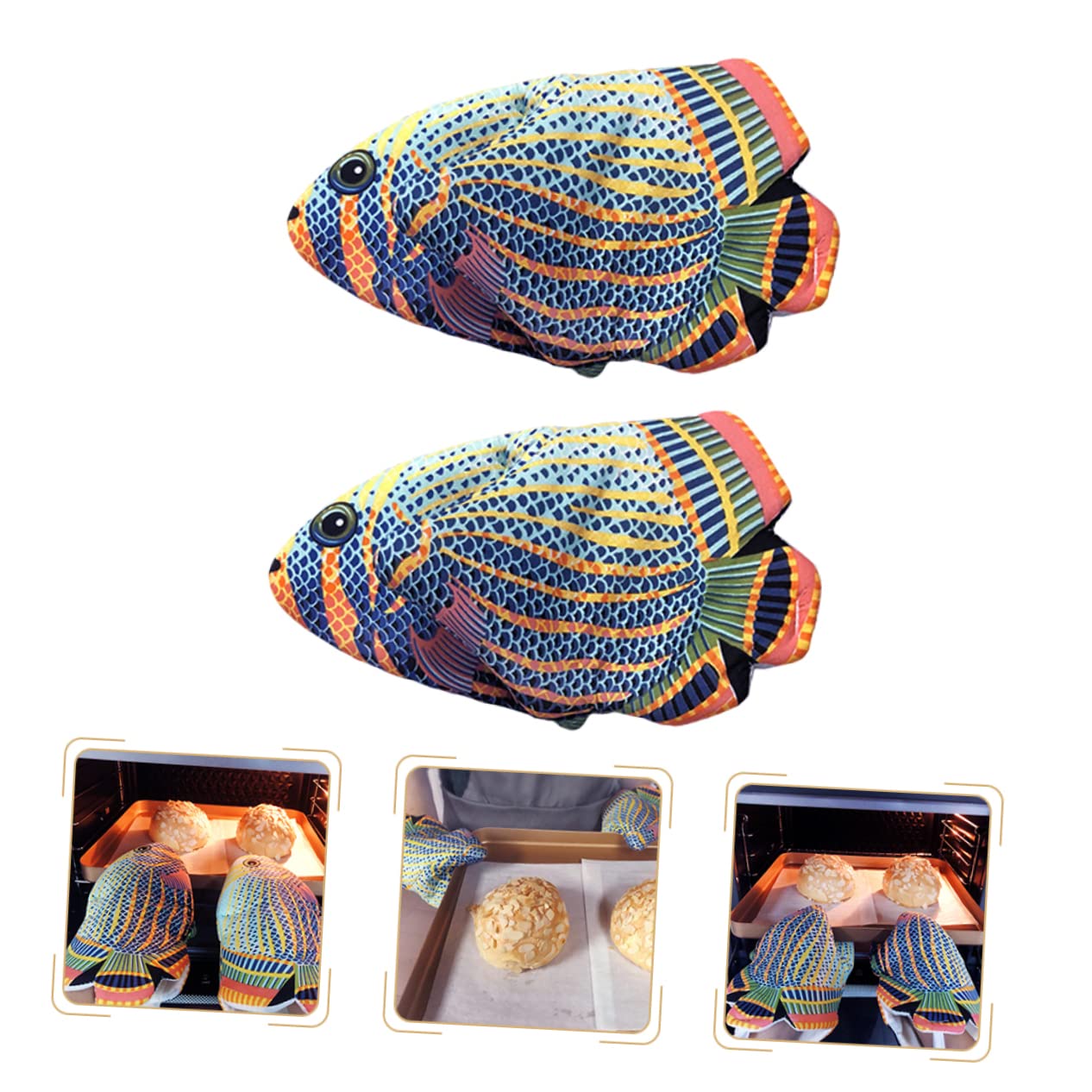 Cabilock Cooking Mittens Heat Resistant White Oven Mitts Long Length Stain Resistant Non-Slip Grip Hanging Loop Kitchen Accessories