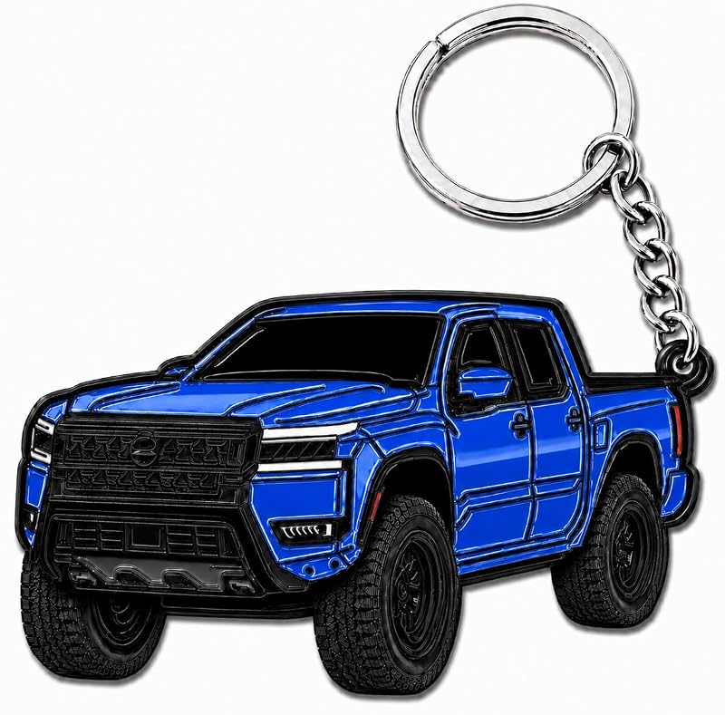 Chaveiro metálico azul para Nissan Frontier e Titan FOUR WHEEL BEAST