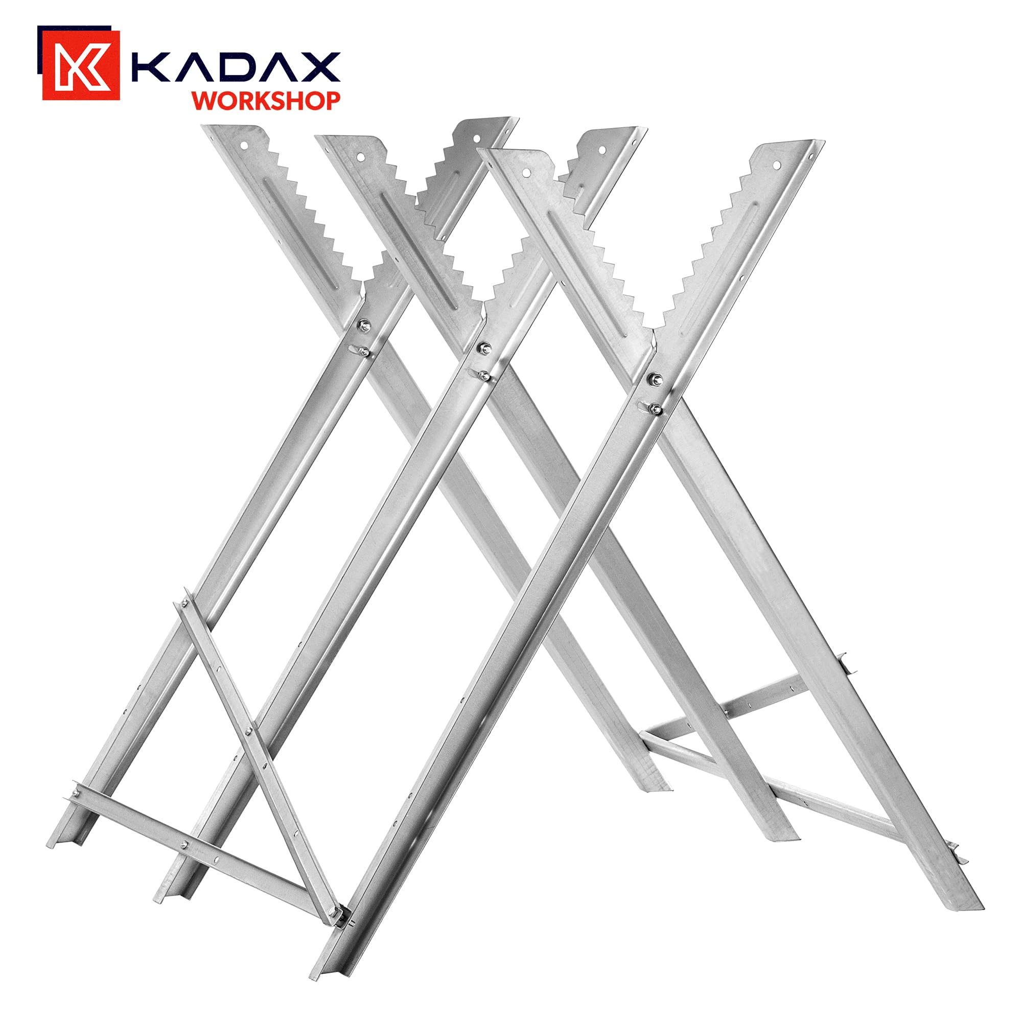 KADAX Cavalletto pieghevole per motosega, cavalletto pieghevole in acciaio, supporto in legno pieghevole, portata fino a 150 kg, telaio per segare legna da ardere, cavalletto pieghevole