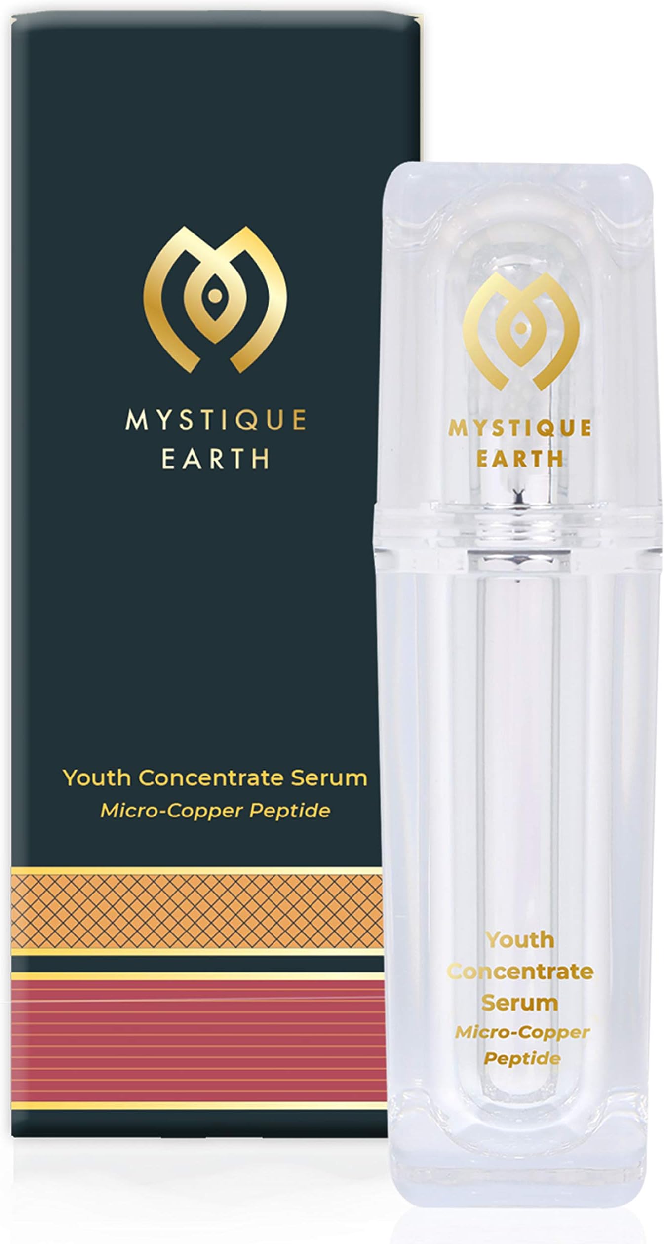 Mystique Earth Youth Concentrate Serum | 30 ml, Micro Copper Peptides Skin Rejuvenation Face Serum | For Skin Hydration, Reduce Dark Spots & Pimples | Sulphate Free Paraben Free