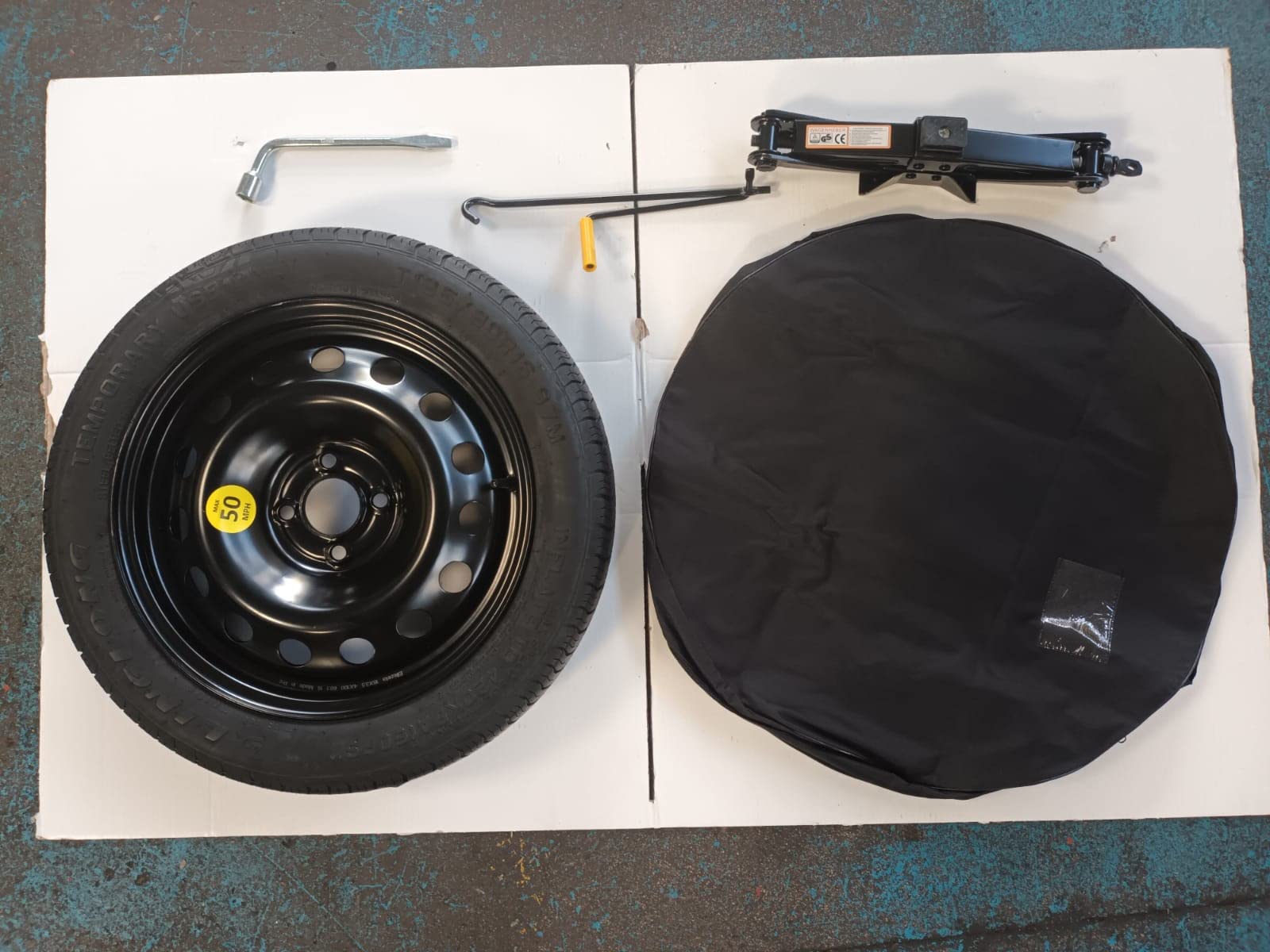 D'ANGELO 1988 Ersatzrad, 40,6 cm, passend für Suzuki IGNIS Baleno Swift (nicht Sport), mit Wagenheber, Schlüssel und Tasche