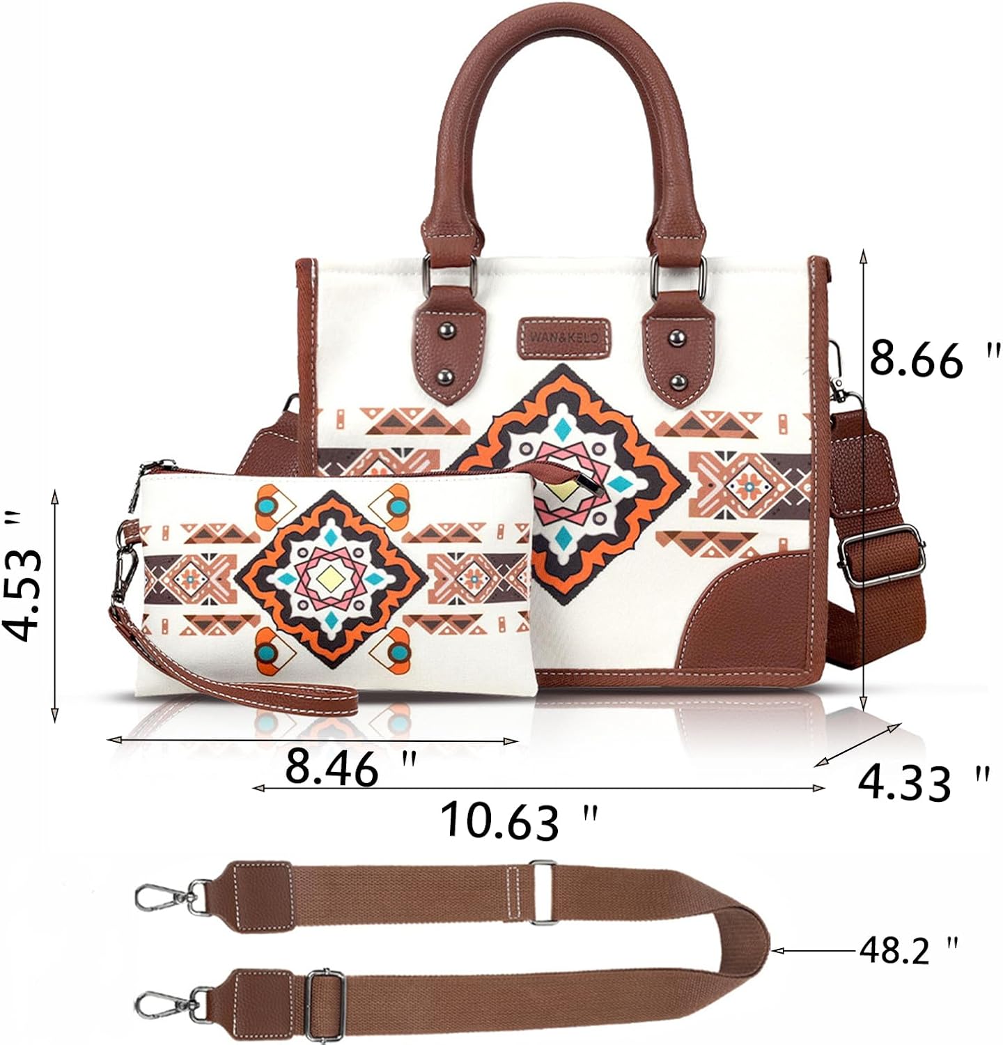Boho Purses and Handbags for Women Aztec Tote Bag Vintage Purse and Wallet Set Embroidered Satchel Shoulder Bags
