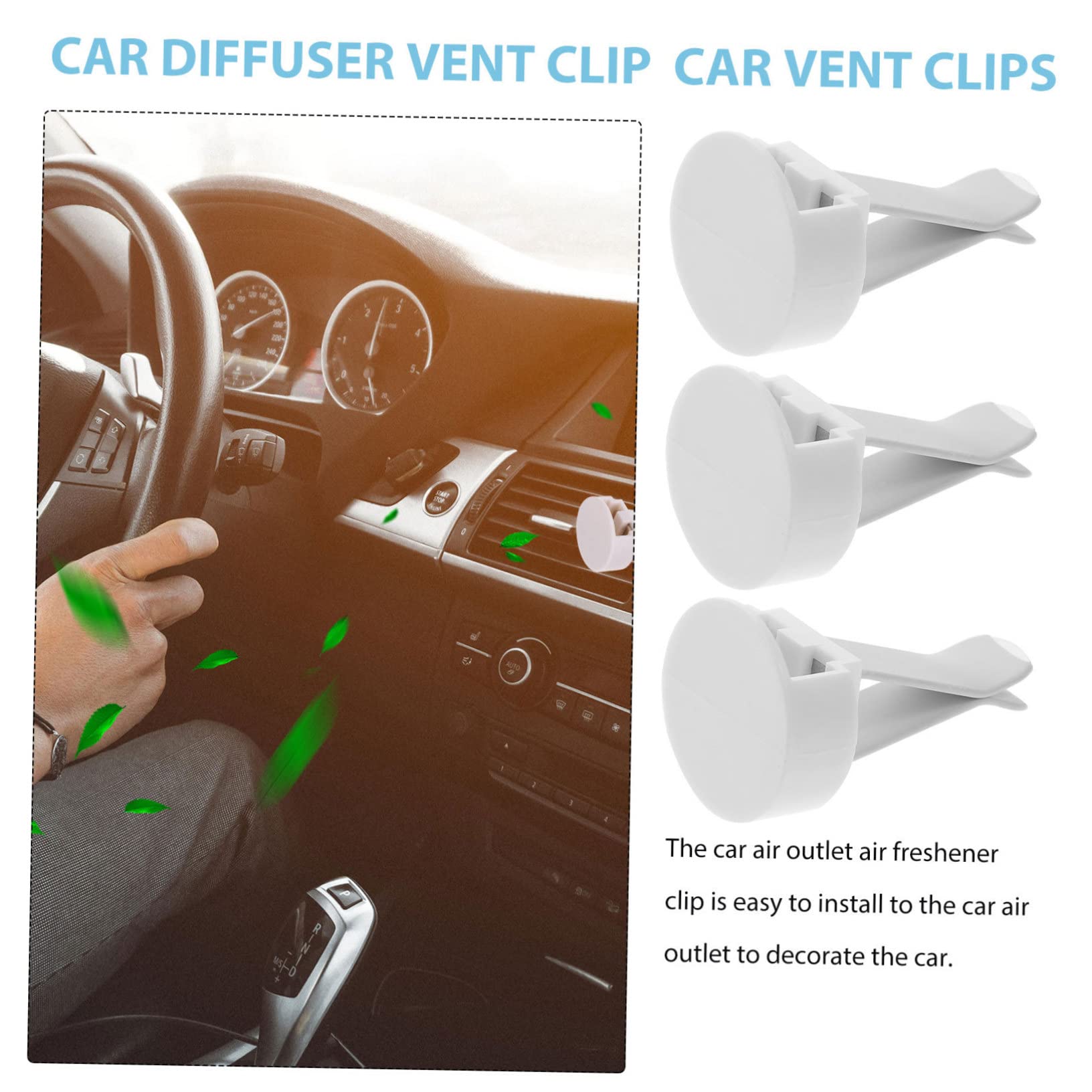 Clip per Bocchetta Auto 100pezzi Metallo Plastico Bianco | Kit da 100, per Bocchetta di Aerazione Auto e Outlet Car, Uso Decorativo DIY