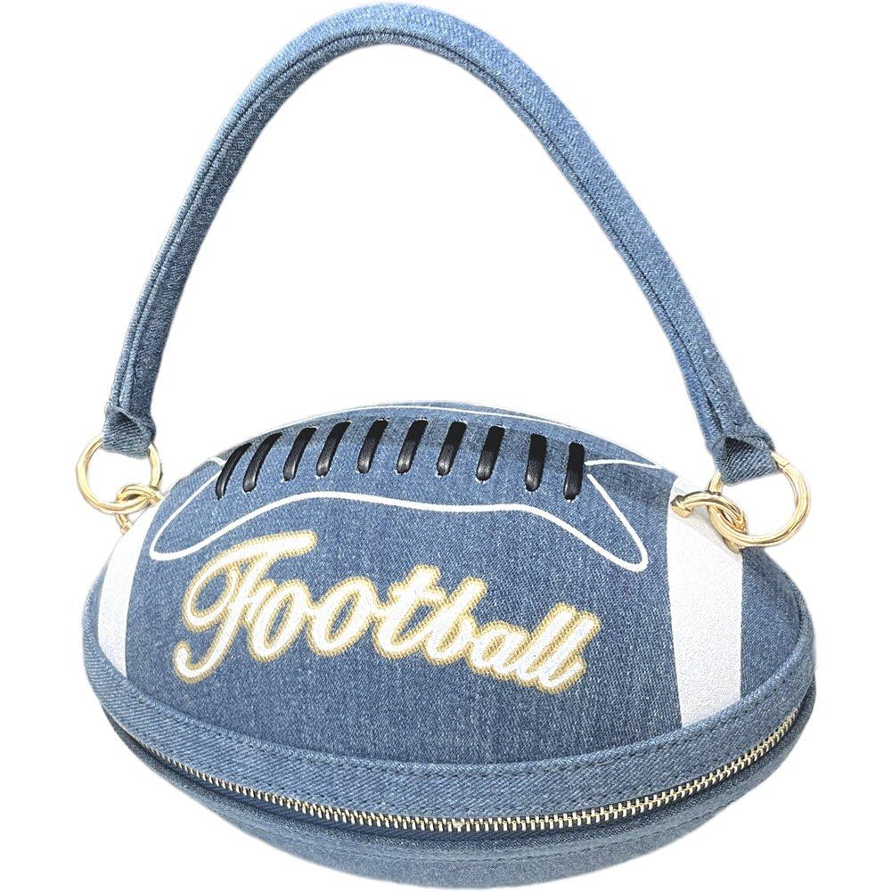 Sac à bandoulière en denim forme football américain dames
