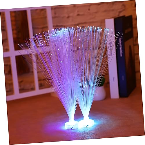Miniatura 6 de Housoutil Lámpara de fibra óptica de estado de ánimo, luces sensoriales de fibra óptica, centro de mesa de fibra óptica, luz nocturna brillante de
