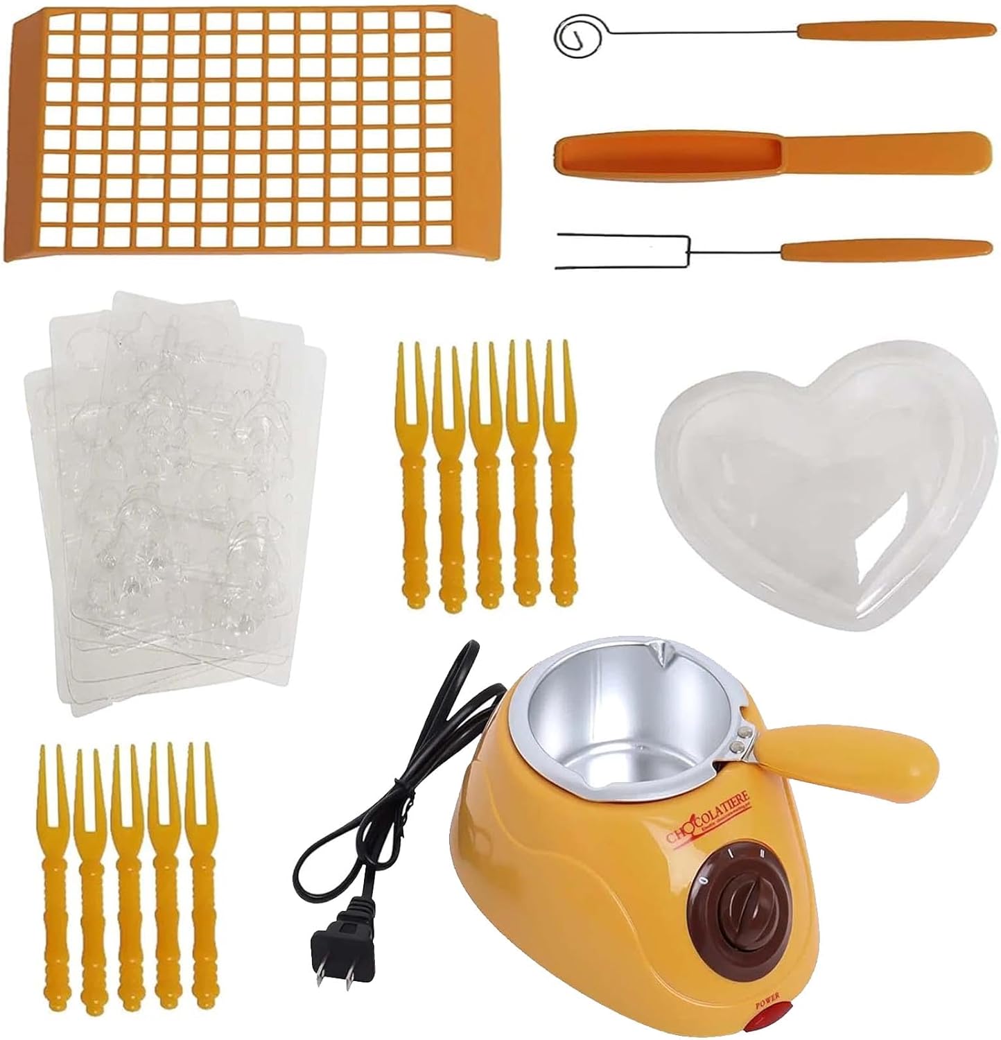 Single Pot Candy Chocolate Melting Pot Electric Hot Pot Set Chocolate Melting Pot Butter Cheese Melting Furnace Yellow Family Gathering Tools Chocolate Melting Pot Mini Candy Machine