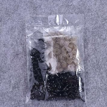100 PCs Plastic Doll Eyes with Washers, Black Stuffed Animals Eyes Craft Eyes Doll Eyes Safety Crochet Eyes Bears Doll Making(9mm)