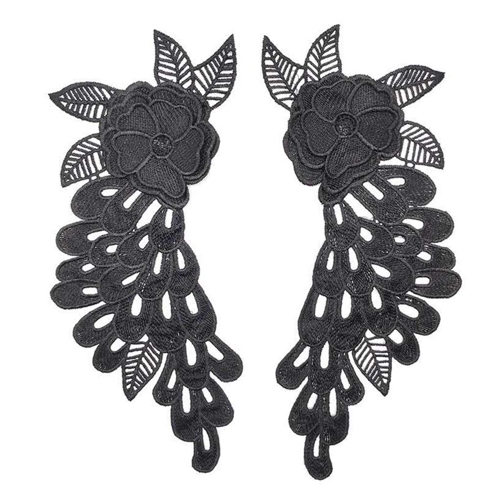 wersdf Patches Patches For Clothing Embroidery Patches Lace Collar Sewing Patches Sew On Patches And Badges Embroidery Lace Applique Flowers black
