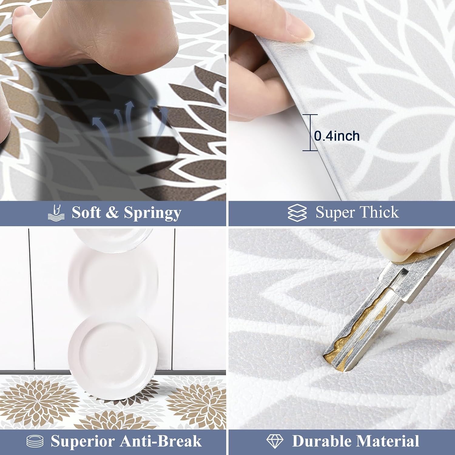 HEBE Anti Fatigue Kitchen Mats for Floor 20"x71", Cushioned Standing Mat image 3