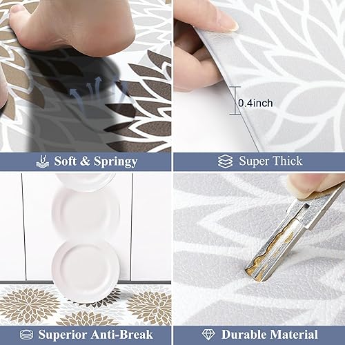 Miniatura 81 de HEBE Kitchen Mat 20"x71" Anti Fatigue Floor Mat Runner Non Slip Kitchen Mats for Floor Waterproof Kitchen Rugs and Mats Ergonomic Cushioned Comfort