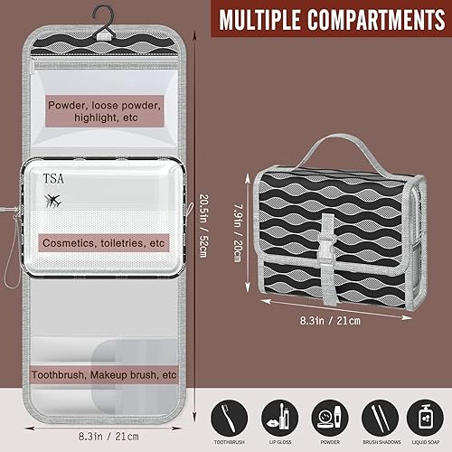 Miniatura 5 de FYY Neceser de viaje colgante para mujer, bolsa de aseo aprobada por la Tsa para viajar, bolsa de maquillaje impermeable, bolsa de cosméticos, bolsa