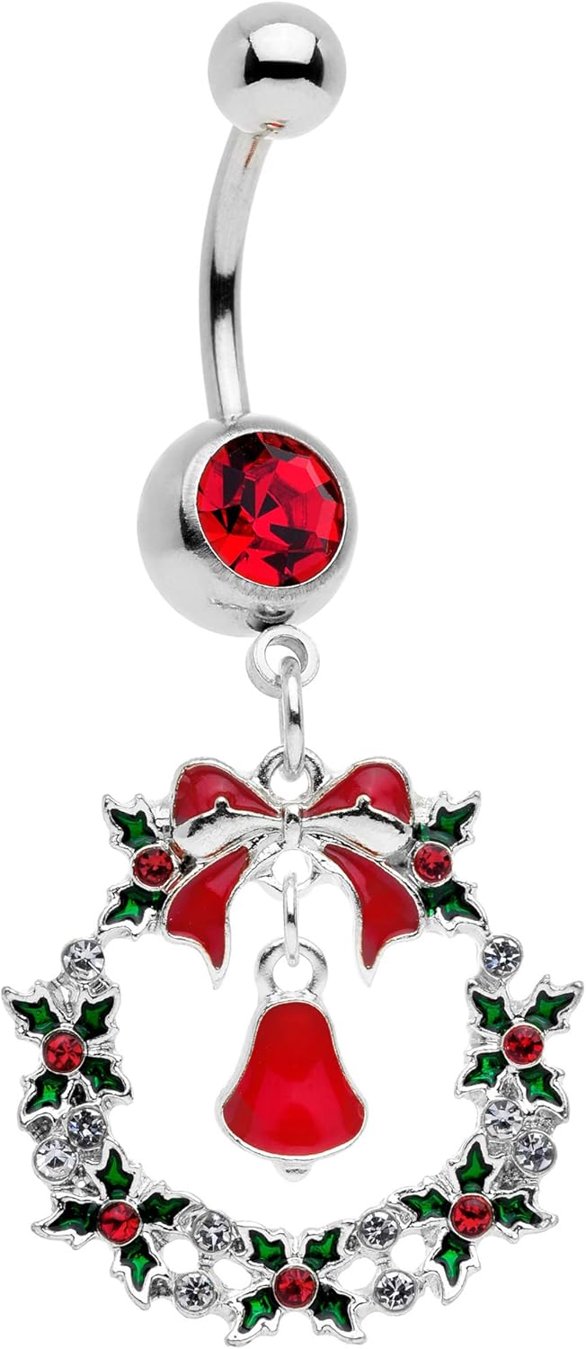 BodyCandy Ladies Steel Belly Bar 14g Red Everything Else
