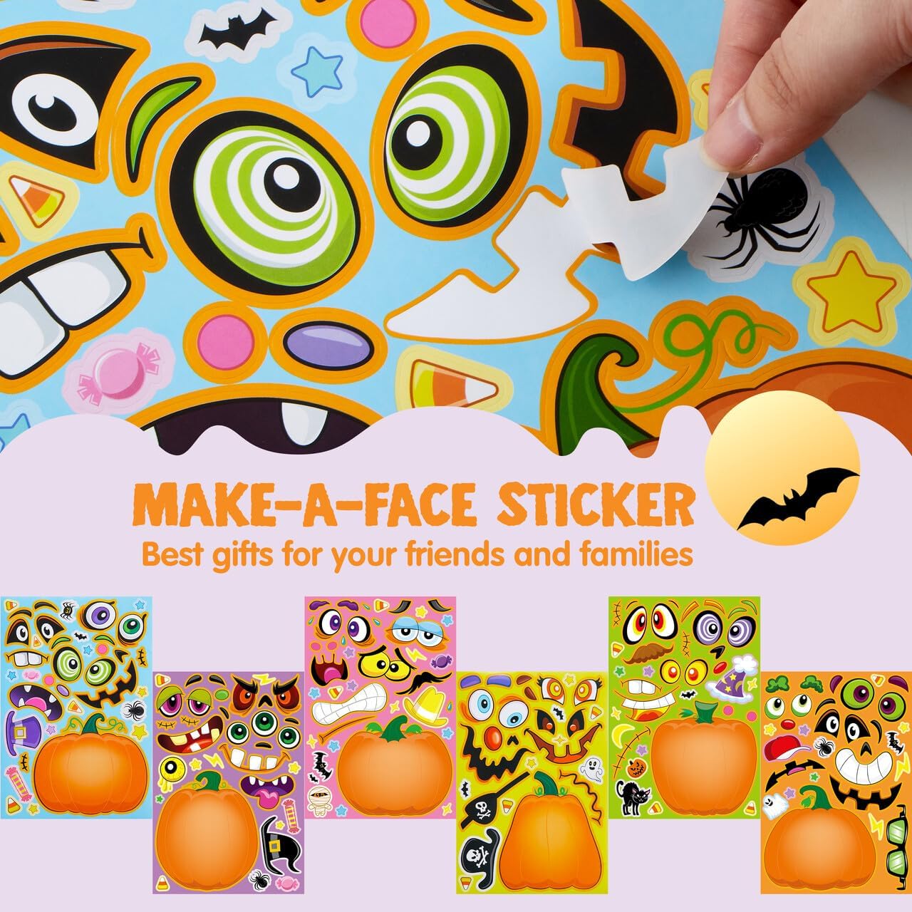 JOYIN 72 Pcs Halloween Pumpkin Stickers for Kids, Halloween Party Favor, Craft Party Supplies, Funny Sticker with Different Pumpkin Design, Classroom Activities Games Goodies Treat Gifts（Age 3+） image 4