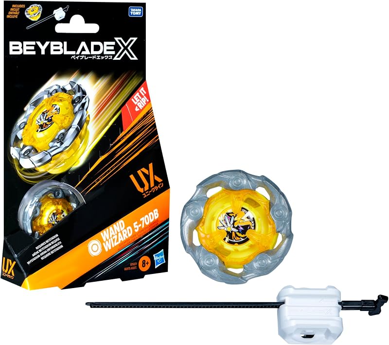 Beyblade X, Kit Inicial Wand Wizard 5-70DB UX con Top y Lanzador