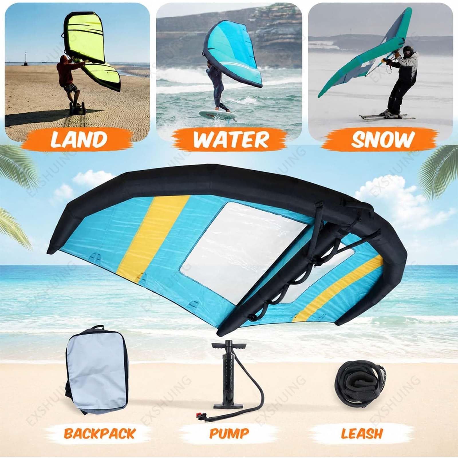 Tabla De Windfoil E Hidroala con Hidroala, Alas De Viento para Adultos | Vela De Surf Inflable De Mano, Ala De Windsurf Con Ventana, Para Deportes Acuáticos Como Kitesurf Y Surf
