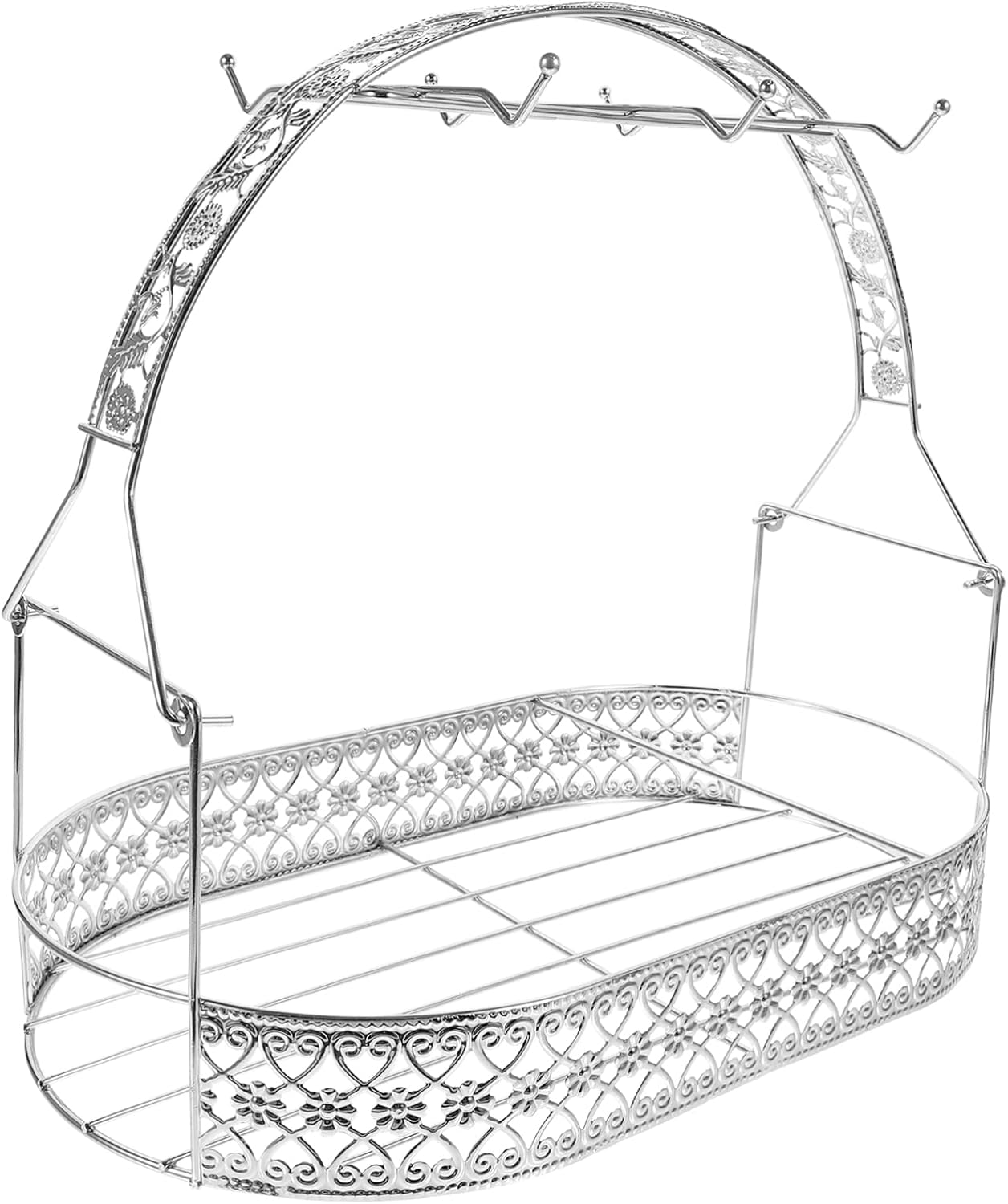 Cup Storage Rack Iron Art Draining Cup Holder for Kitchen Hooks Stylish Home Decor and Functional Storage Solution