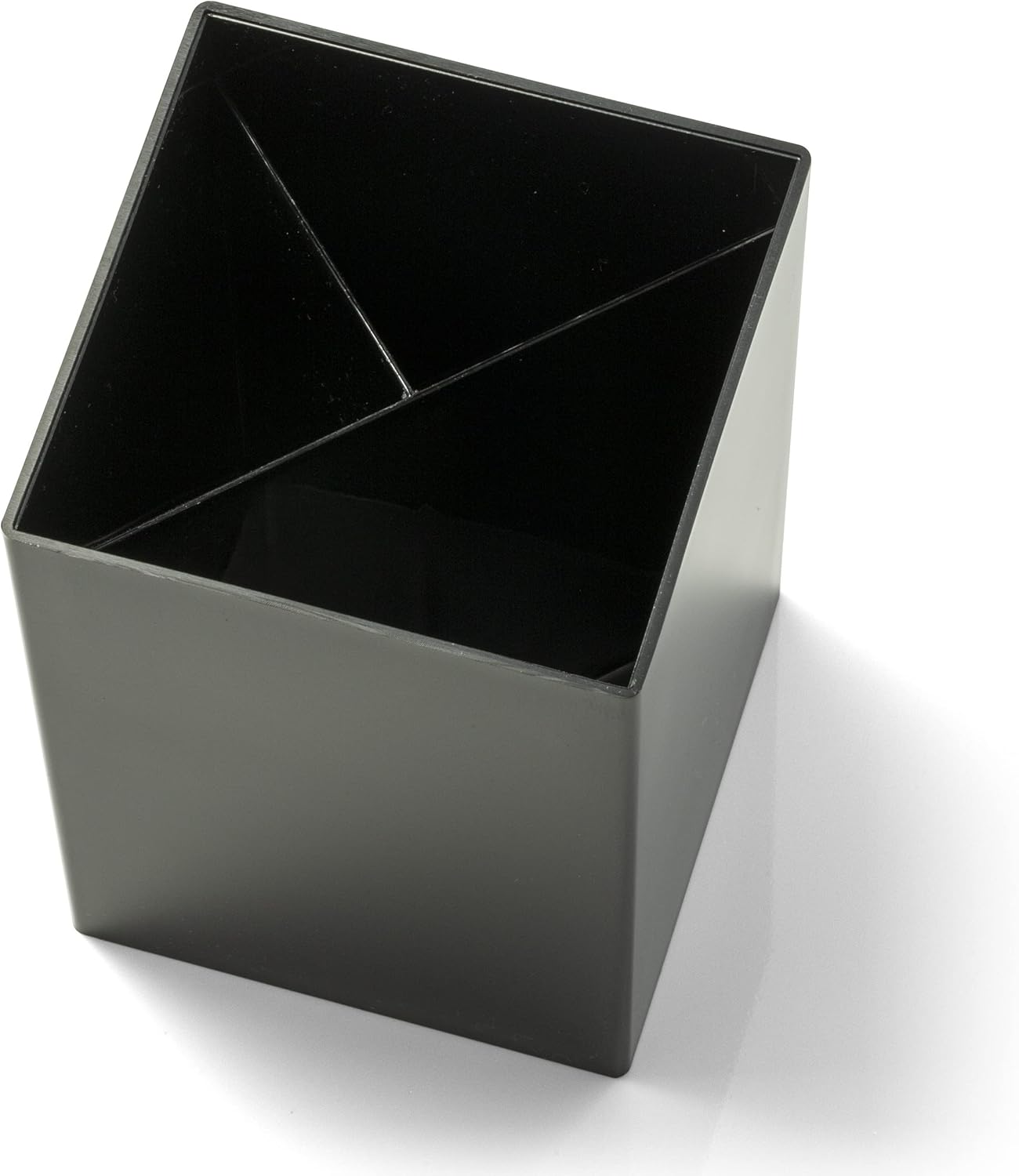 Black Acrylic 3-Compartment Pencil Holder