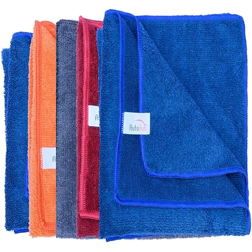 Auto Hub Microfiber Cloth Pack of 5 - 340 GSM
