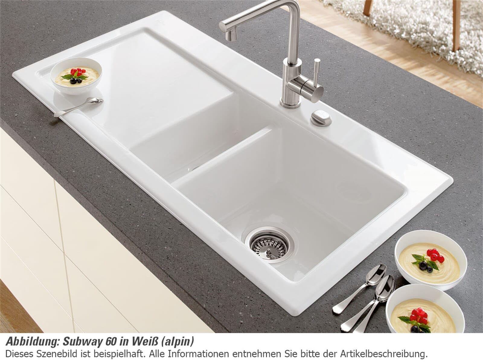 Villeroy & Boch Subway 60 chromite Céramique Évier encastrable Noir Bac à évier