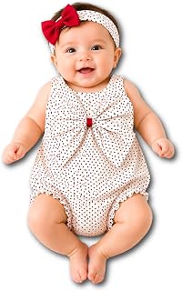 Sweet Panda Newborn Baby Girl Romper with Headband | Cotton Sleeveless Polka Dot Romper Dress | Photoshoot Outfit for Newb... Price In India