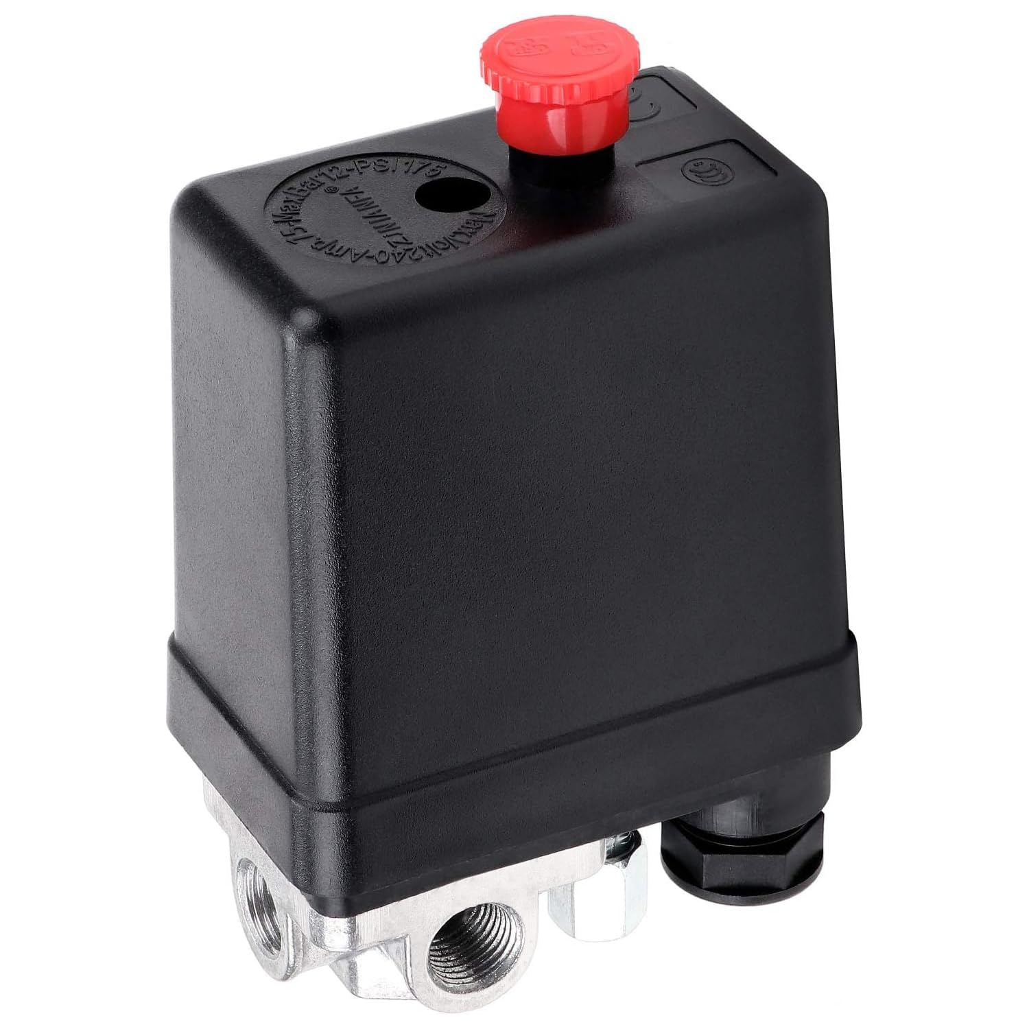 HSEAMALL AC 220V 20A 4 Port Air Compressor Pressure Switch Control Valve Regulator Replacement Parts for Fast Pressure Reduction 90-120 PSI