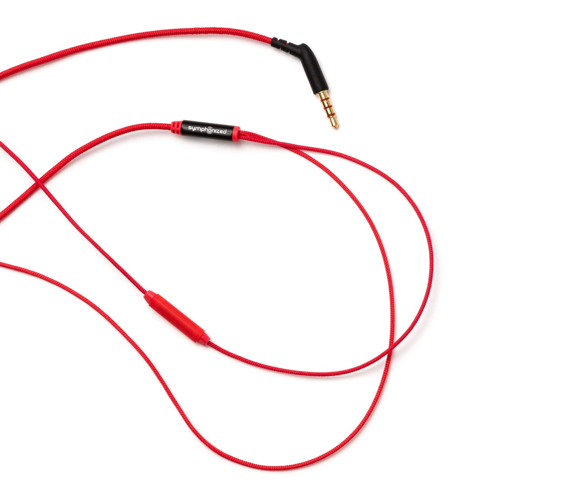 Symphonized GLXY Premium in Vero Legno Auricolari, Cuffiette Stereo con Microfono, Headset con Isolamento Acustico, per Android e iPhone (Rosso)