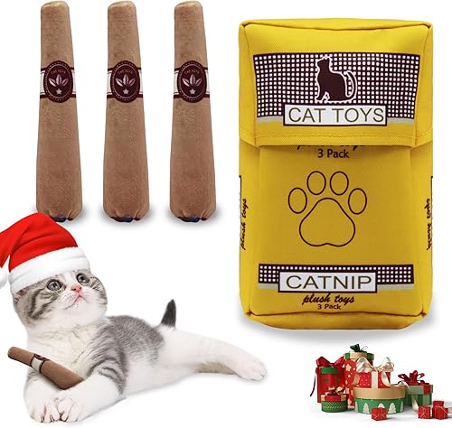 Paquete de 3 juguetes de hierba gatera para gatos, juguetes masticables rellenos de hierba gatera 100% pura orgánica para patear y aliviar el estrés disponible en Yaxa Colombia