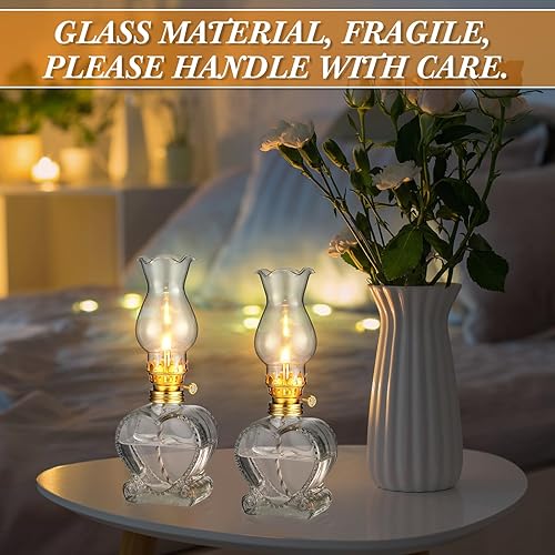 Miniatura 3 de Juego de 6 lámparas de cristal vintage de queroseno rústicas, lámparas de aceite, lámparas de aceite, lámpara de queroseno transparente, lámpara de